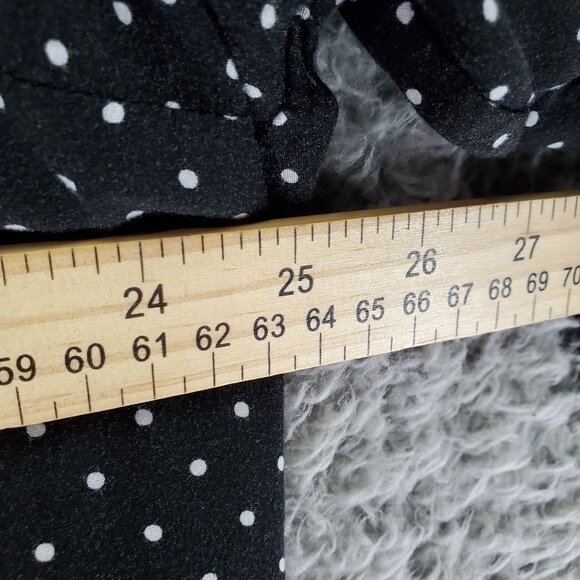 Old Navy Top Womens XXL Tall Black Polka Dot Lightweight Long Sleeve Blouse - Picture 7 of 9